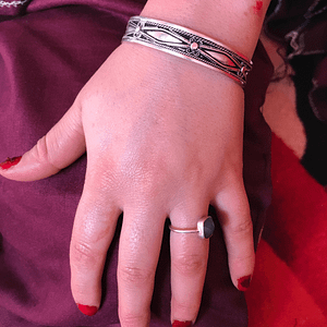 Silver Berber boho wrap bracelet Amazigh Cuff rare