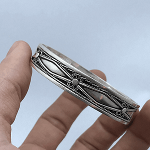Silver Berber boho wrap bracelet Amazigh Cuff rare