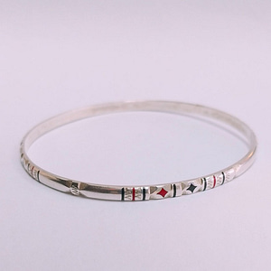 Engraved Silver Bangle Bracelet | Berber Tribal Heritage | Zoos Jewelry