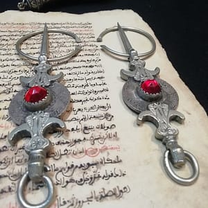 Pair of Vintage Fibula with ancient Moroccan silver coins | Amazigh and Tuareg Tribal Rare Artistry