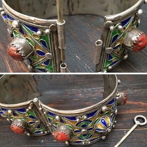 Kabyle Berber Bracelet with Coral: Embrace the Essence of Kabyle Culture | Unique Cuff