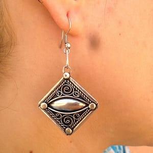 Square Hoop Earrings | Handmade Silver 925 with Amazigh and Berber Tribal Flair | Zoos Jewelry Discount