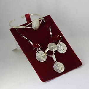 Elevate Your Style with berber silver jewelry of morocco Set: Ring, Bracelet, Earrings, and Necklace with Silver Chain
