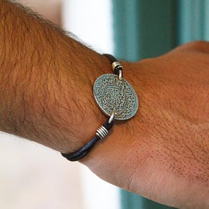Discover Moroccan Heritage with the Abdulaziz Moroccan Coin 1321 Bracelet - A Timeless Men's Silver Accessory