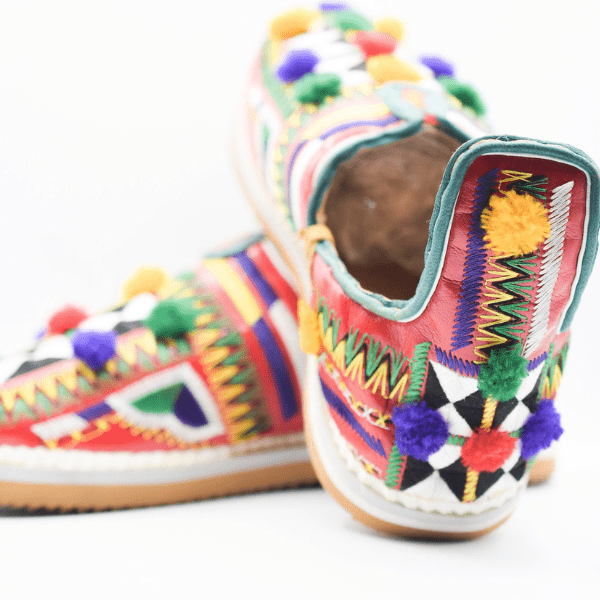 Moroccan Babouche Slippers, Amazigh Handmade Women leather shoes