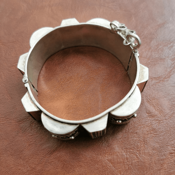 Tiznit Silver Bracelet | Ethical Amazigh Berber Bracelet with needle closure