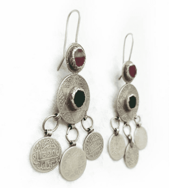 Rare Amazigh Silver Coins Earrings Old Berber Earrings Morocco