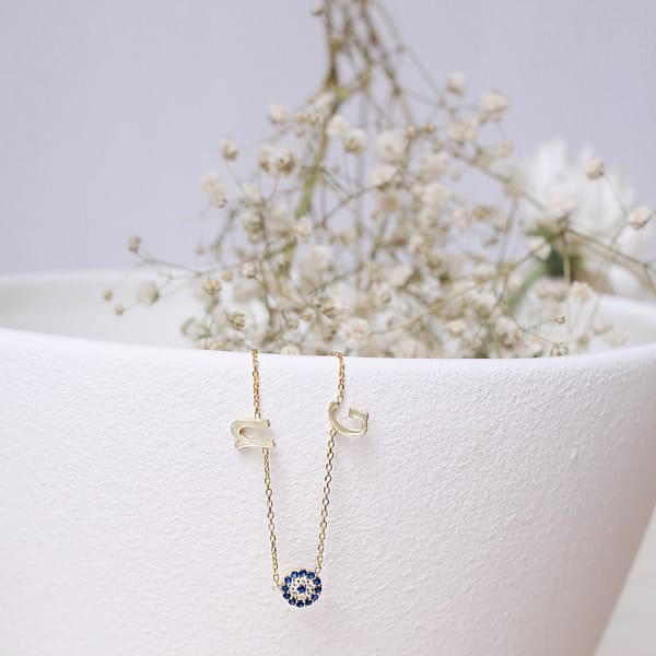 Personalized Mini Evil Eye Necklace - A Customized Charm of Protection and Meaning!