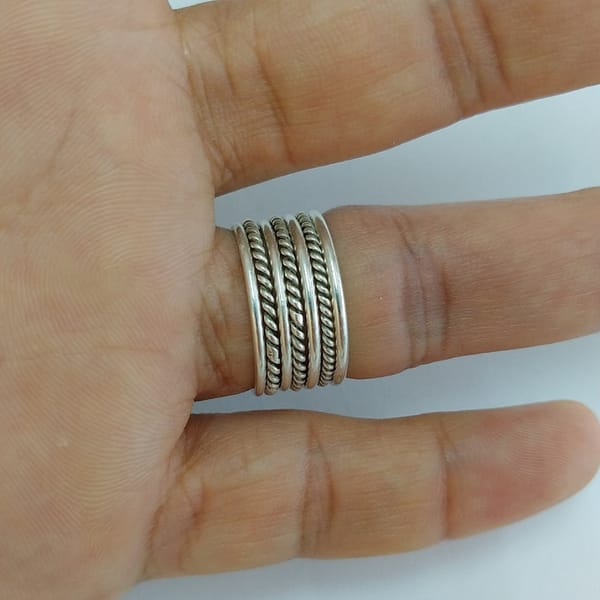 Handmade Silver Twist Ring | Boho Elegance in 925 Silver | Zoos Jewelry